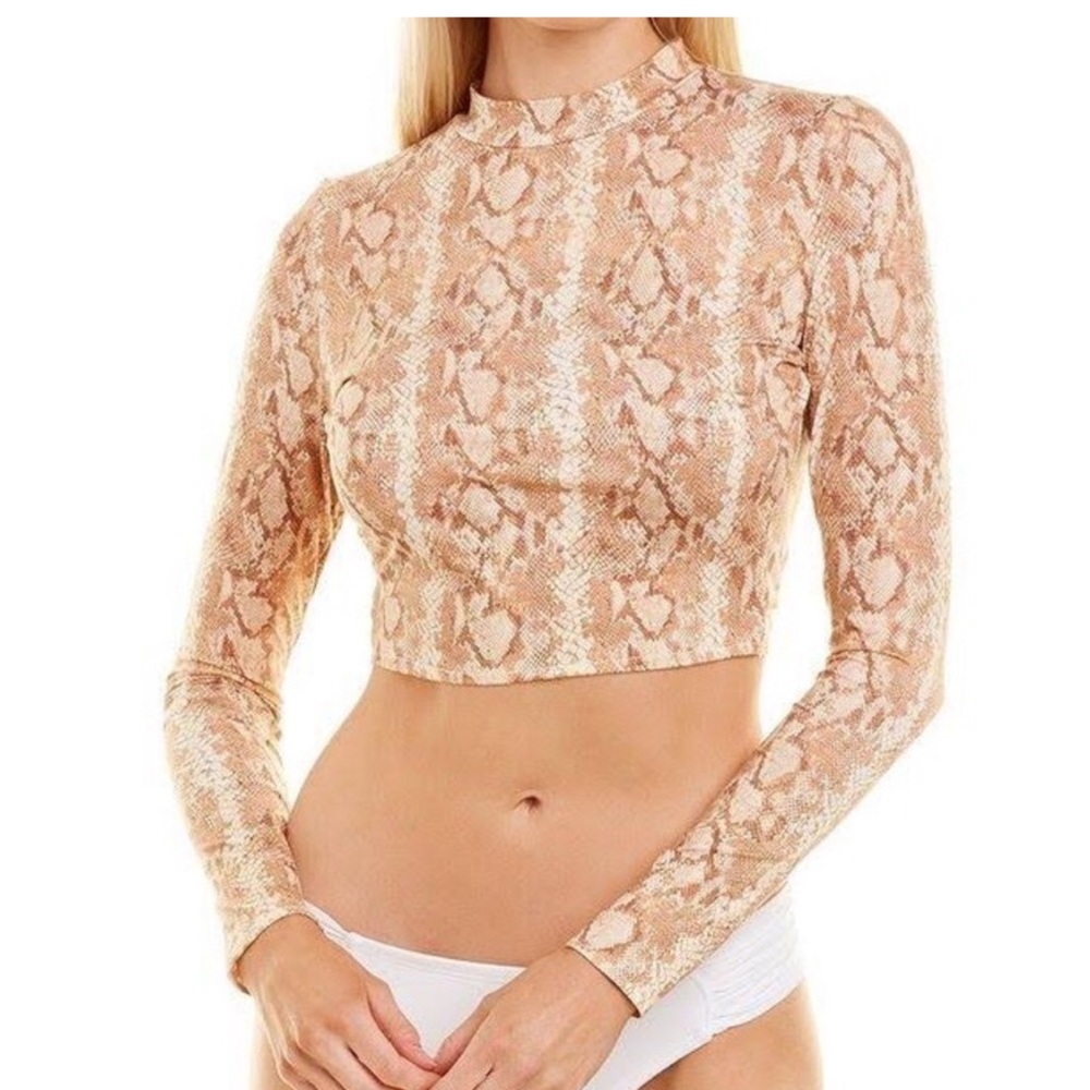 Vitamin A Remy Rashguard top sand snakeskin luxury exotic beach resort M NWT